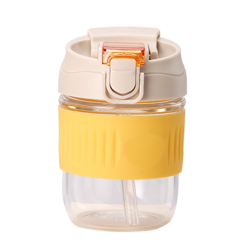 Cốc Thủy Tinh Trong Suốt Có Nắp Kèm Ống Hút 350 550ml