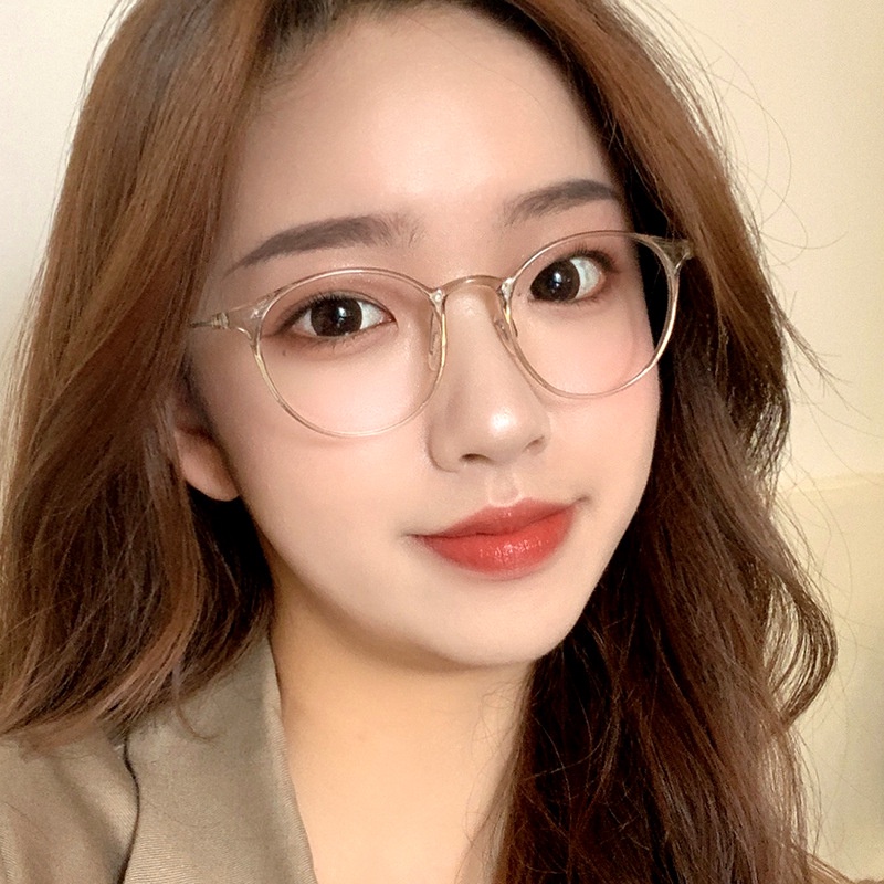 (YUZHU) Mắt Kính Gọng Tròn Bằng Nhựa Mềm Mỏng Thời Trang Hàn Quốc