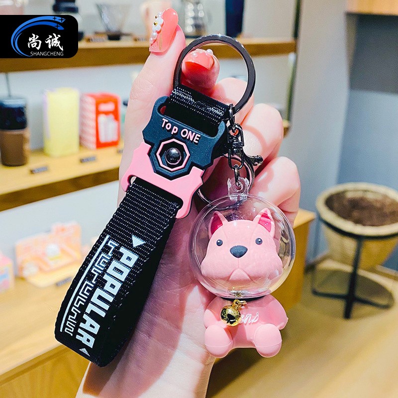 Móc Khóa Búp Bê Bull Pháp Tinh Xảo Sáng Tạo Phụ Kiện Cặp Đôi Bán Sỉ