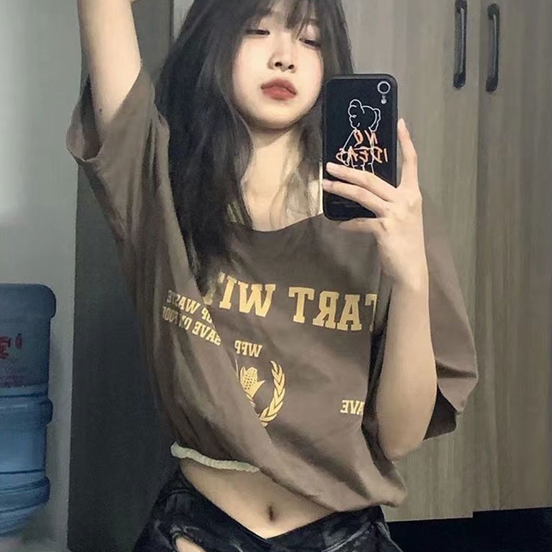 Áo Thun Ngắn Tay Giả Hai Lớp Phong Cách Hàn Quốc Thời Trang Mùa Hè Hàng Mới Dành Cho Bạn Nữ