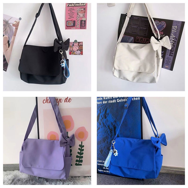 Bololo Túi Đeo Chéo Vải canvas Màu Sắc Đơn Giản Phong Cách Hàn Quốc Dành Cho Nữ