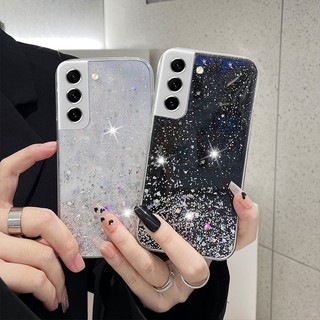 Ốp Điện Thoại Mềm Trong Suốt Trang Trí Kim Tuyến Cho Samsung Galaxy S23 S22 S21 Ultra S23 Plus S21 FE 5G