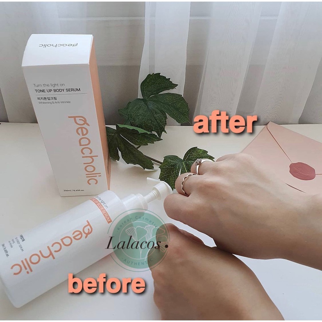 Kem Nâng Tone Dưỡng Thể Peacholic Turn The Light On Turn Up Body Serum Whitening & Anti-Wrinkle