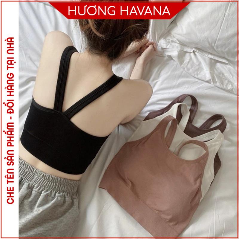 Áo bra có đệm ngực may liền cố định chất vải tăm nhỏ co giãn tốt FLA603