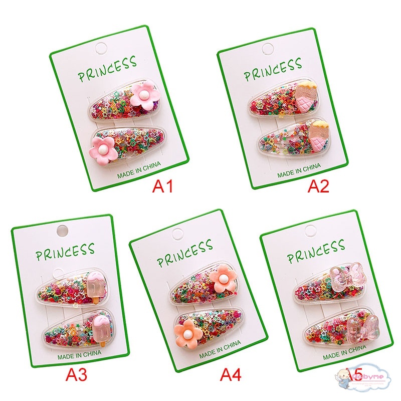 Set 2 Kẹp Tóc 5 Kiểu Dáng Công Chúa Xinh Xắn Dễ Thương Cho Bé Gái