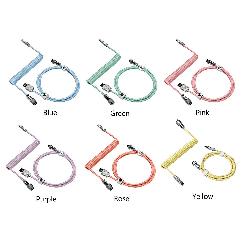 Dây Cáp Truyền Dữ Liệu Xoắn Ốc Type-C Sang USB Cho Bàn Phím Cơ