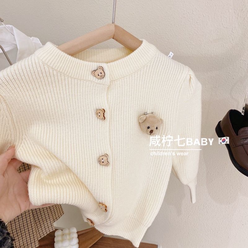 Áo Khoác Len Cardigan Thời Trang Xuân Thu Mới 2022 Cho Bé Gái