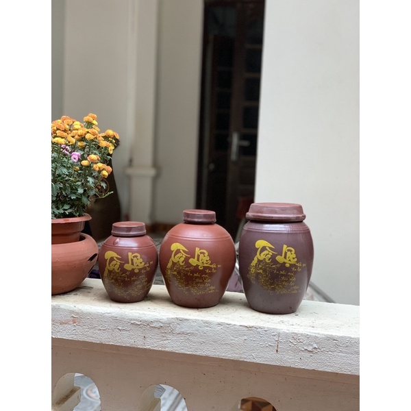 Chum sành,vò gốm bát tràng dung tích 1l 2l 3l