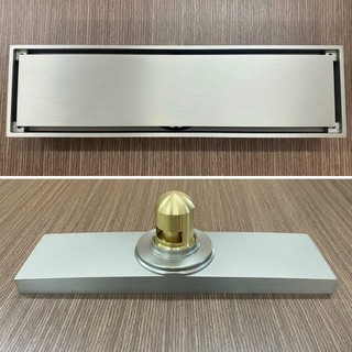 Phễu thoát sàn loại dài 30 cm x 8 cm. chất liệu đồng cao cấp, đuôi thoát vừa ống phi 48, 60,76,90