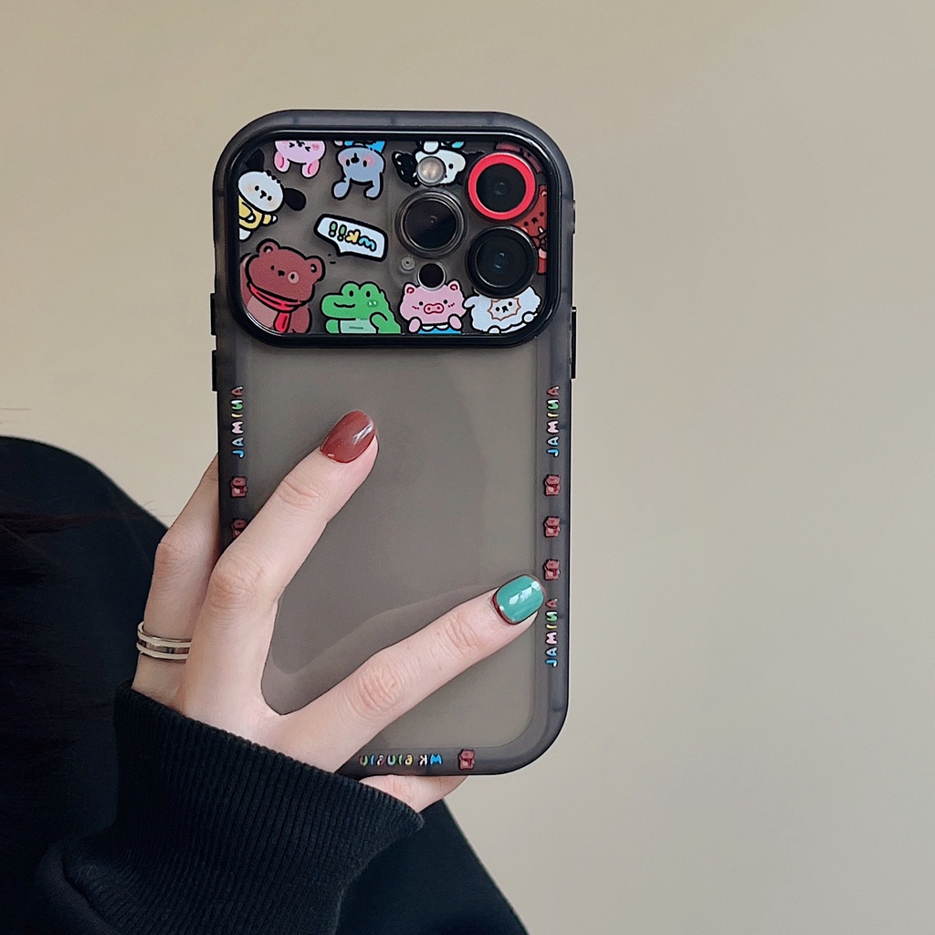 Ốp Điện Thoại TPU Dẻo Trong Suốt Họa Tiết Hoạt Hình Cô Gái &amp; Động Vật Cho iPhone 14 13 12 11Pro Max 14 Plus