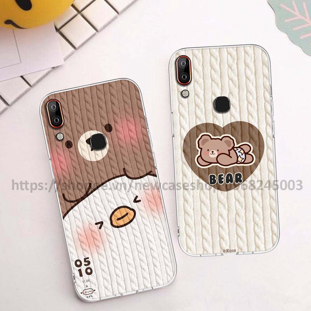 Ốp lưng Vsmart Active 1 / Active 1 Plus / Active 3 in hình họa tiết len Bear Cute