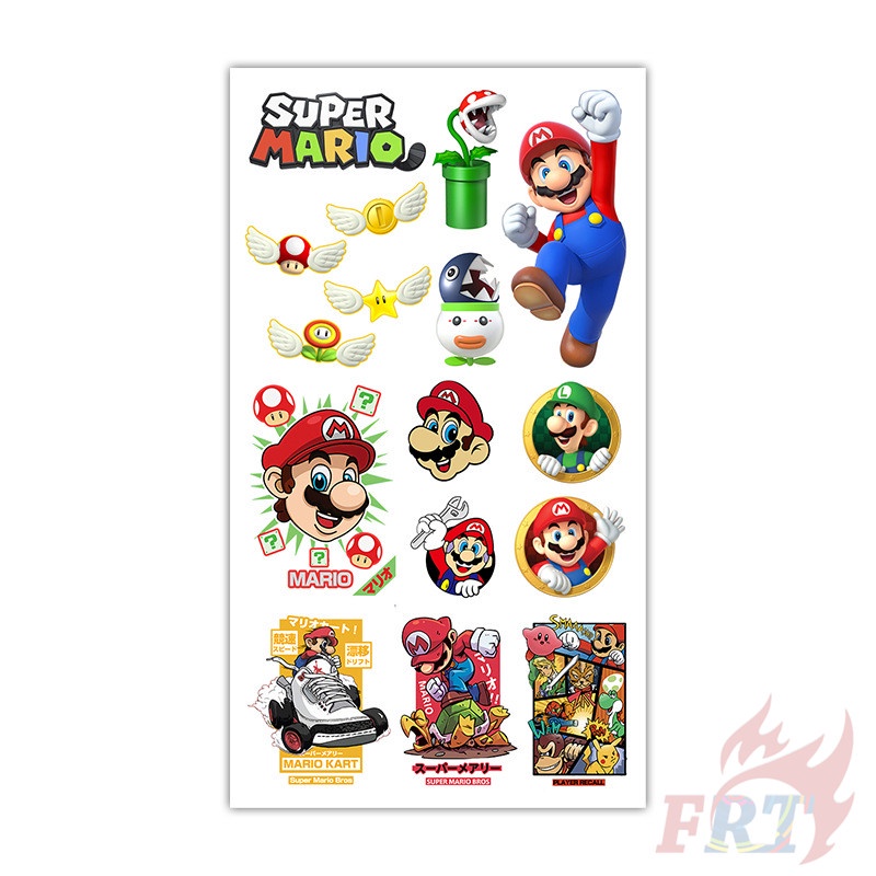 ❣️1 Tấm Hình Xăm Dán Tạm Thời Hình Super Mario❣️ Hình Xăm Dán Chống Thấm Nước Quyến Rũ