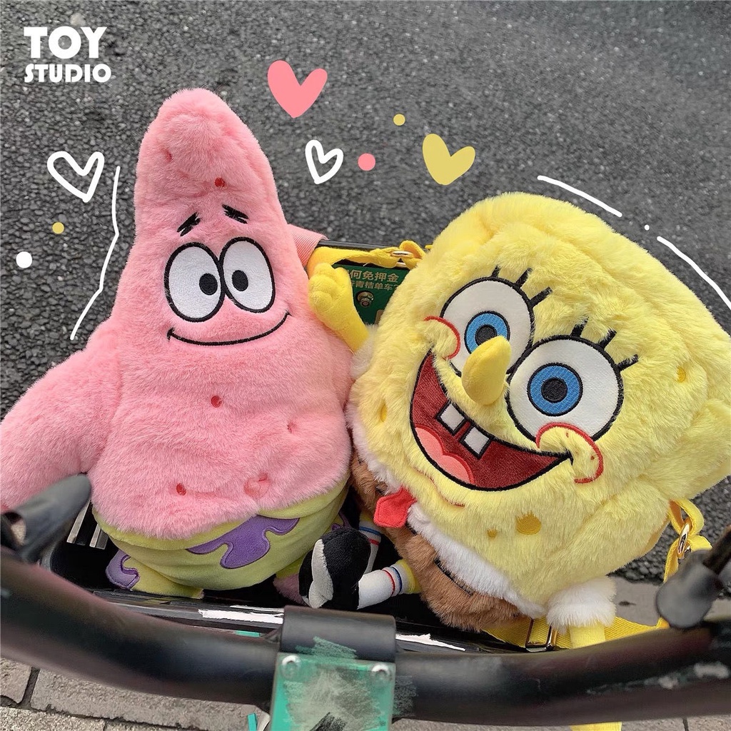 Túi Đeo Chéo Hình SpongeBob Nhồi Bông Thời Trang Nhật Bản
