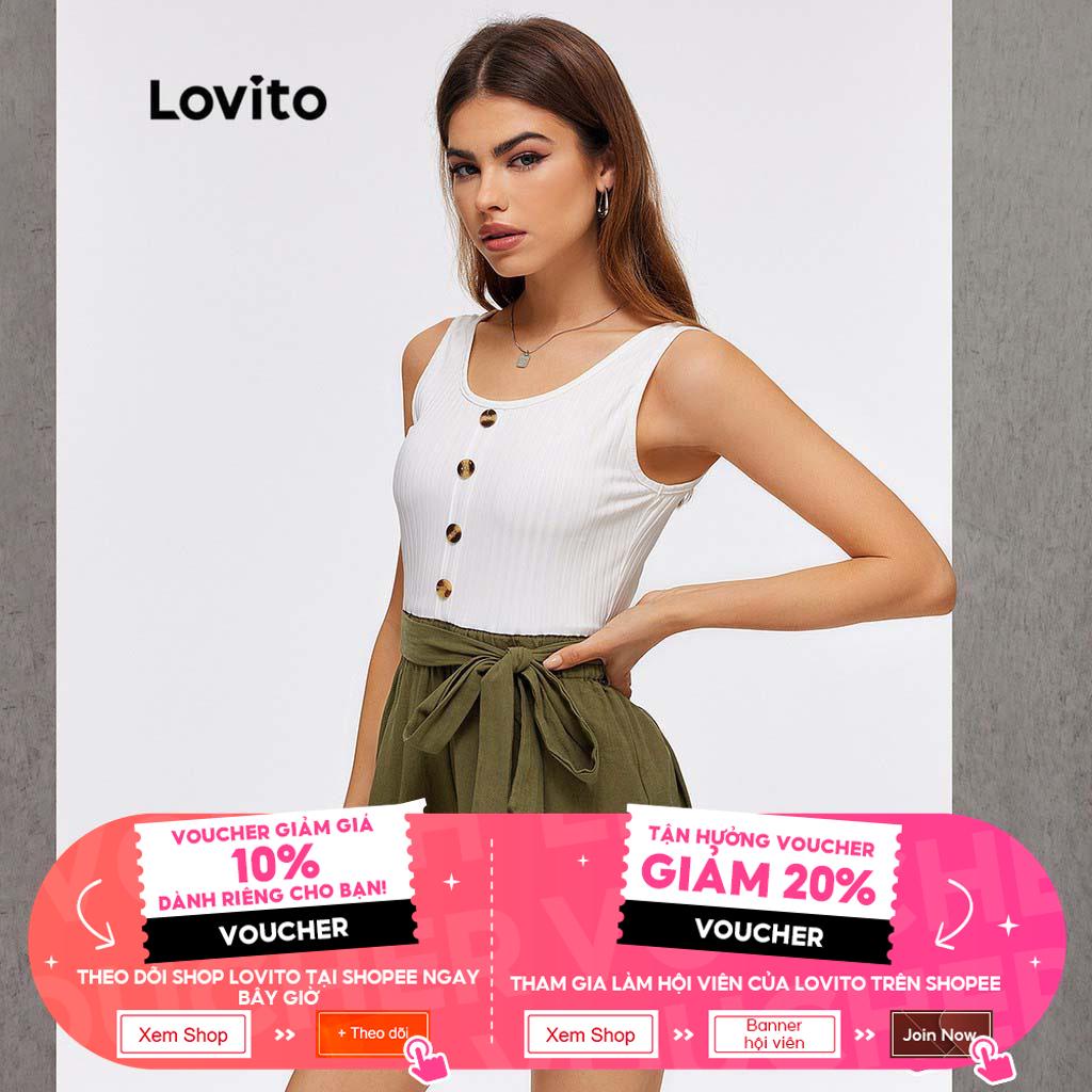 Lovito Bộ Áo Liền Quần Đan Len Cài Nút Nhiều Màu Sắc L20D1219