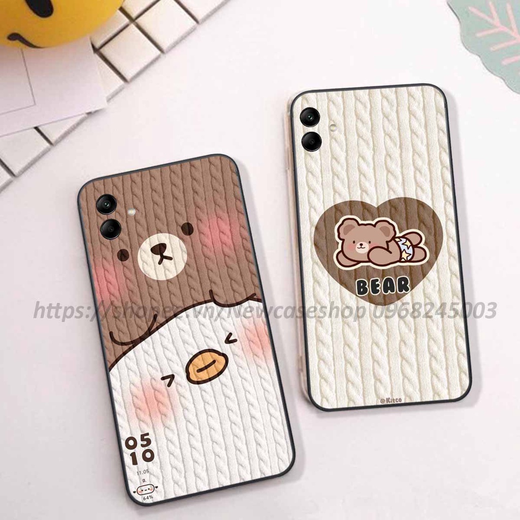 Ốp lưng Samsung A03 / A04 in hình họa tiết len Bear Cute