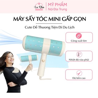 Máy sấy tóc mini công suất lớn gấp gọn tiện dụng đi du lịch, máy xấy mạnh 2 chiều 1250w, sấy khô sưởi ấm, tạo kiểu tóc.