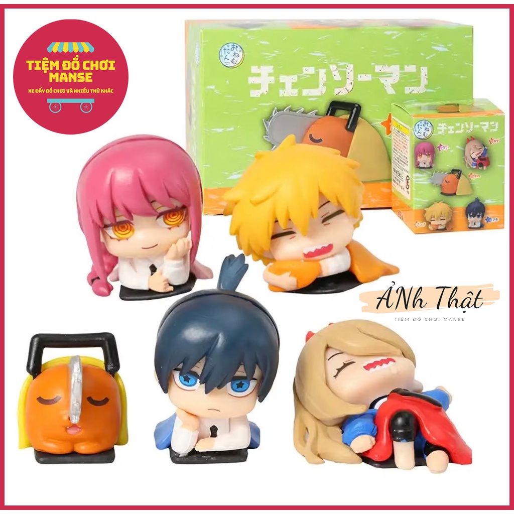 Mô hình Chainsaw Man Thợ săn qủy nhân vật Denji Power dễ thương quà tặng sưu tầm trang trí