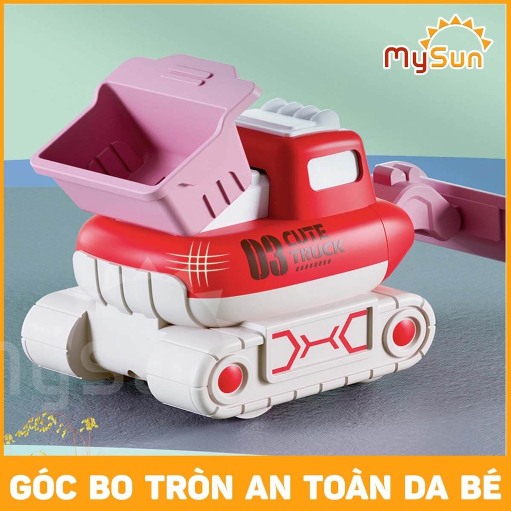 Xe ô tô đồ chơi cho bé trai mô hình xe công trình trẻ em máy xúc, múc, xe lu MySun
