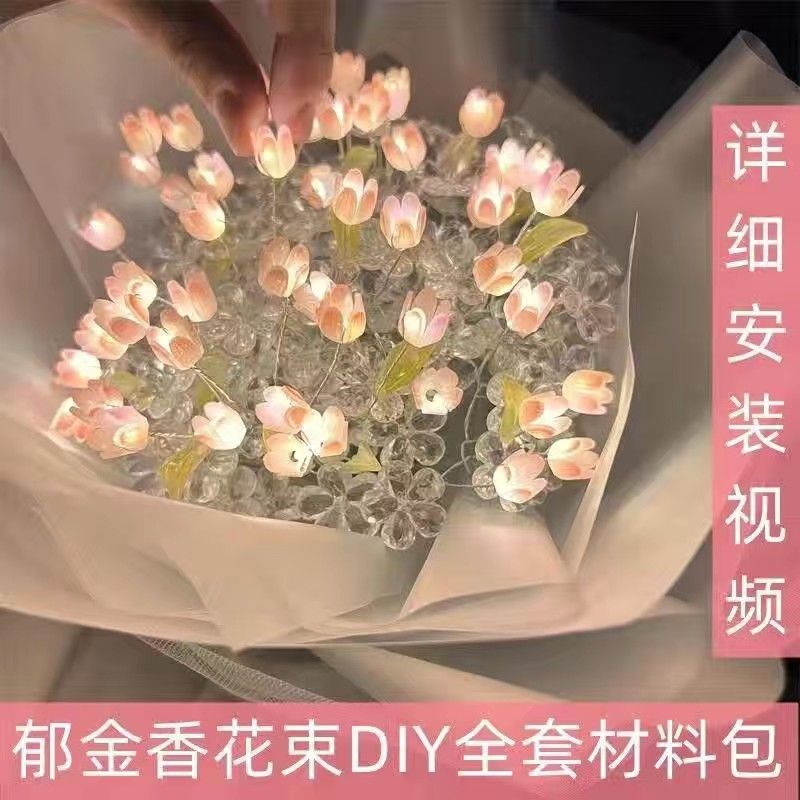 Bó Hoa Tulip Douyin Phát Sáng Trong Đêm Dùng Làm Quà Tặng Giáng Sinh Cho Bạn Gái