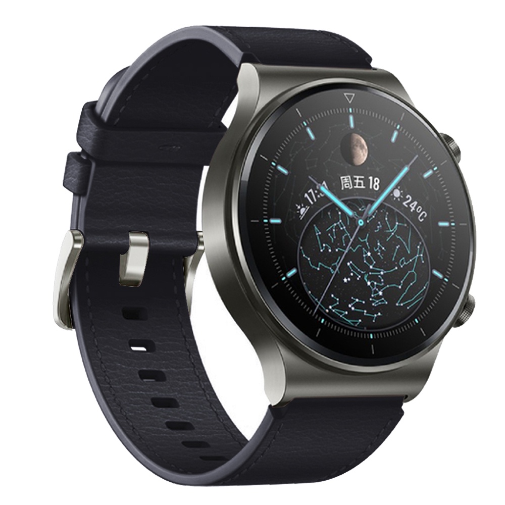Dây Đeo Thay Thế Bằng Da Mềm Màu Đen 22mm Cho Đồng Hồ HUAWEI Watch Gt 2 3 pro 2e 46mm HUAWEI Watch 3 pro