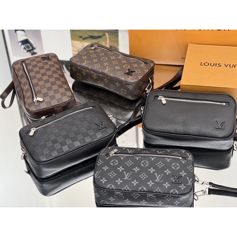 CLUTCH VÍ CẦM TAY NAM NỮ KÈM DÂY ĐEO TAY LV1615 HÀNG SUPER (FULLBOX)