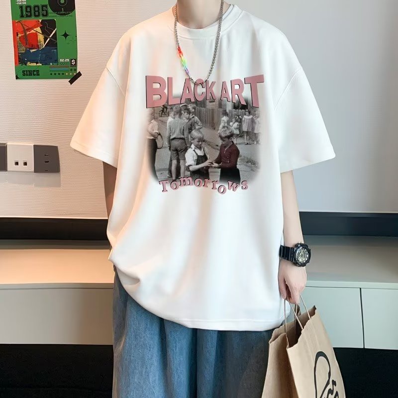 Áo Thun Mùa Hè 2023 Tay Ngắn Dáng Rộng In Họa Tiết Phong Cách Hip hop Hong Kong Cho Nam Và Nữ