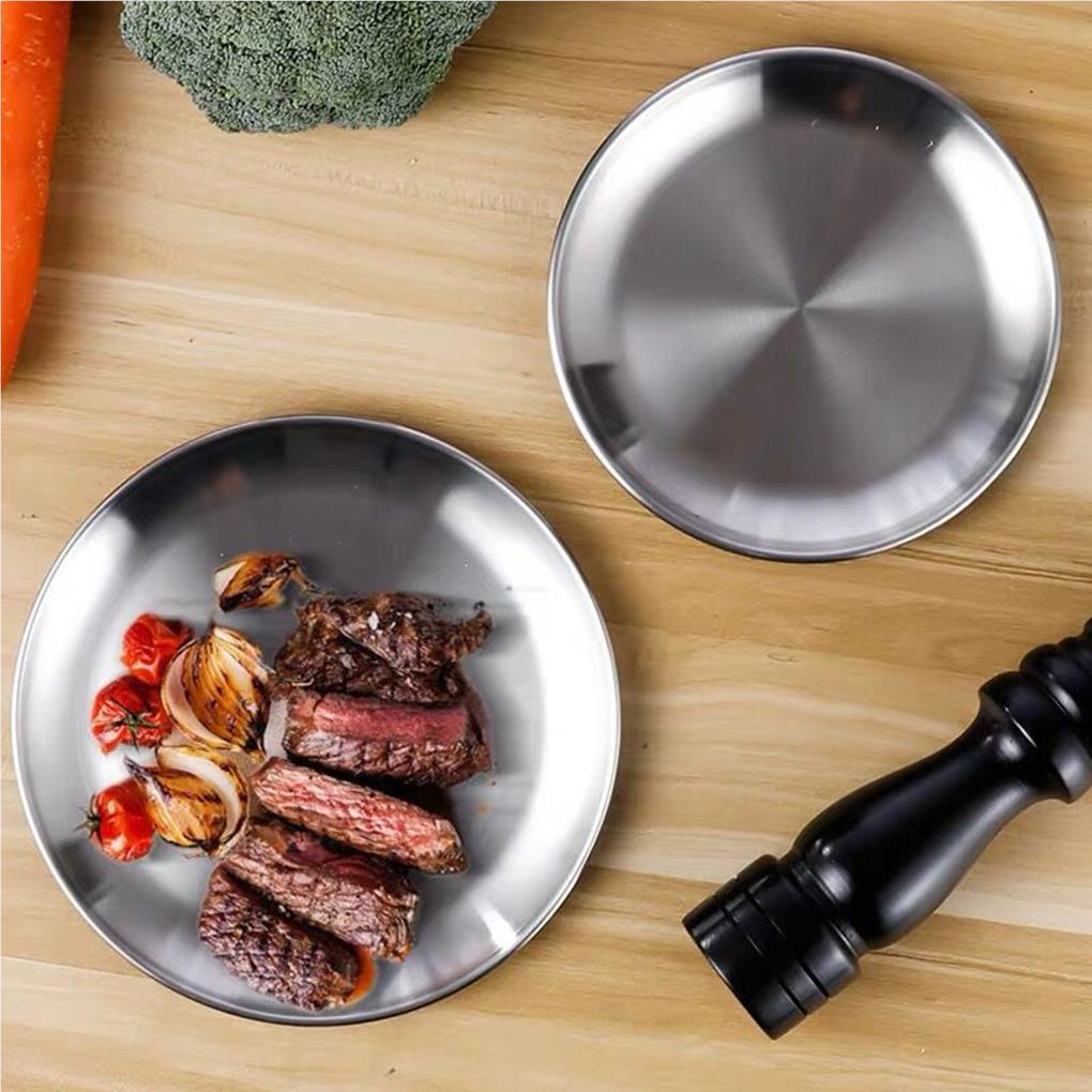Đĩa Đựng Thức Ăn Bằng Thép Không Gỉ Tiện Dụng Khi Đi Cắm Trại