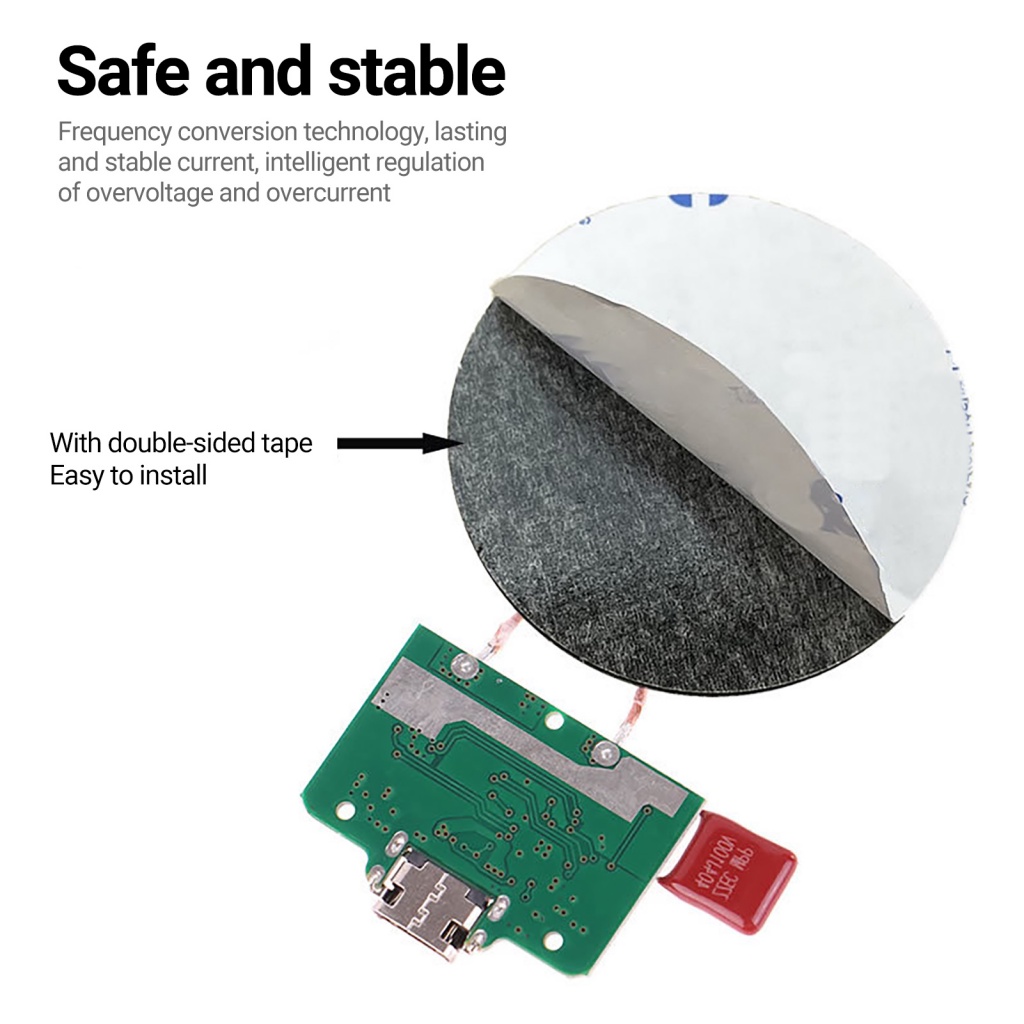 Bảng Mạch Sạc Nhanh Không Dây Qi Cổng Type-C 15W Cho Điện Thoại Di Động