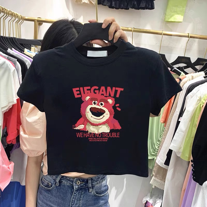 Áo croptop body Gấu Dâu lớn nhỏ HOTTREND