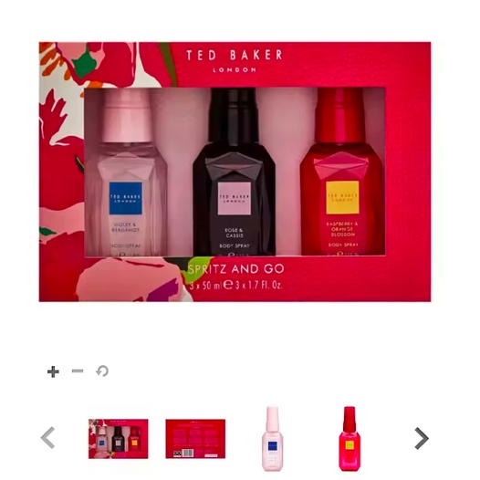 Bộ quà Xịt thơm cơ thể body mist Ted Baker Spritz & Go Gift Set 50ml*3