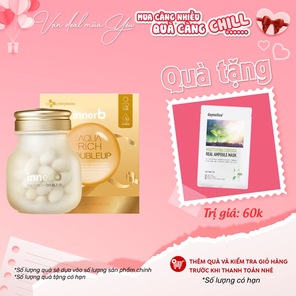 Viên Uống Innerb Aqua Rich , Aqua Rich DoubleUp 70 viên Hỗ Trợ Cấp Nước Và Collagen, Double Up BLOOMING