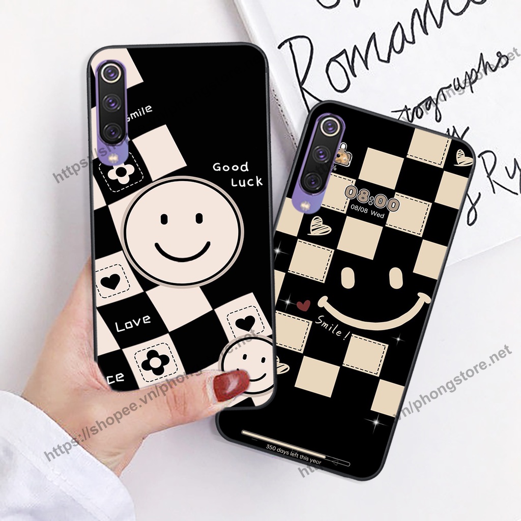Ốp lưng Xiaomi Mi 9 / MI 9 SE caro mặt cười cute, giá rẻ cực đẹp nhiều mẫu ốp gấu