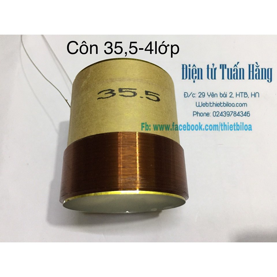 Coil  loa bass 35.5  4 lớp nhôm.-Linh kiện thay thế và sửa chữa loa thiết bị âm thanh