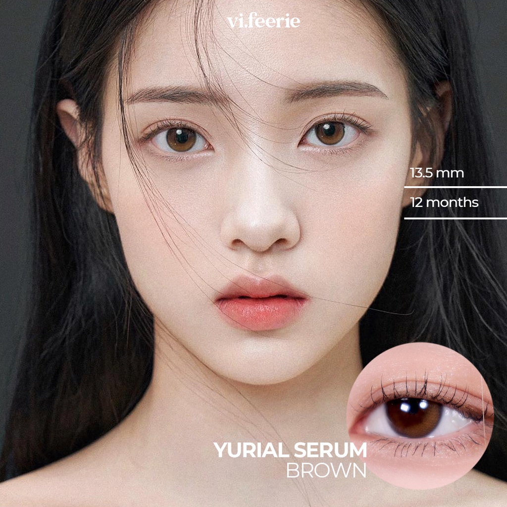 Kính áp tròng (lens) Hiệu Ứng Phủ Bóng YURIAL SERUM BROWN I-DOL Lens-VF Lens