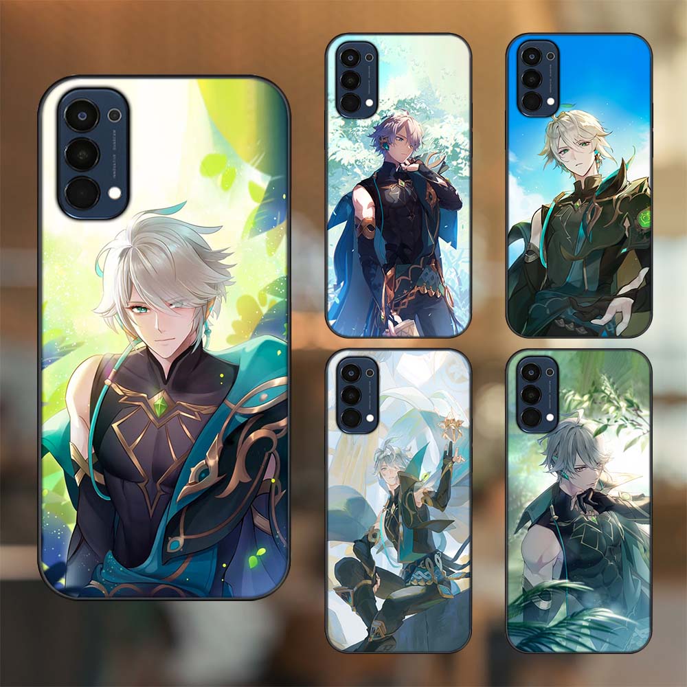 Ốp lưng Oppo Reno 4 viền đen in hình Alhaitham Genshin Impact
