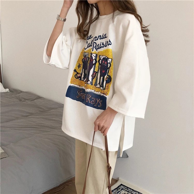 áo thun lửng tay ulzzang order áo cộc trắng đen xẻ tà dáng hàn quốc ẢNH THẬT CUỐI HÌNH