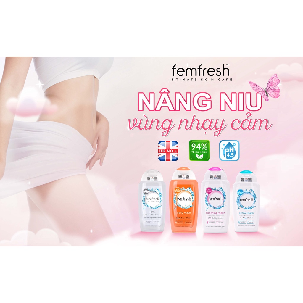 Dung dịch vệ sinh phụ nữ cao cấp năng động Femfresh Active Fresh Wash 250ml