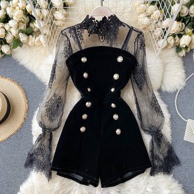 Set jumpsuit nhung ulzzang Hàn Quốc gợi cảm Đ181 - Có ảnh thật