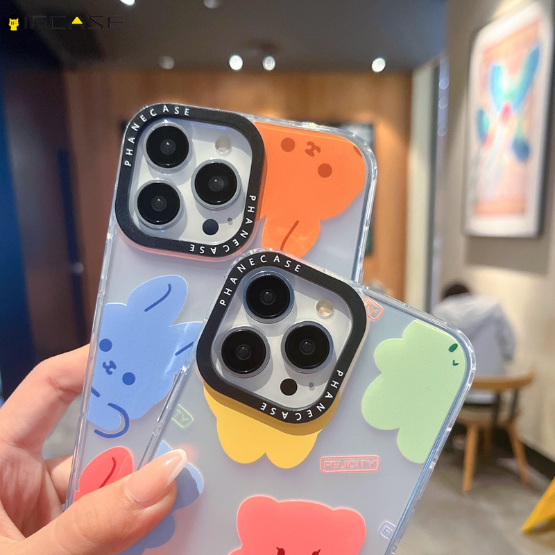 Ốp Điện Thoại Mềm Ánh Laser Hình Thỏ / Gấu Hoạt Họa Cho iPhone 14 Plus 14 13 12 11 Pro Max XS Max XR X