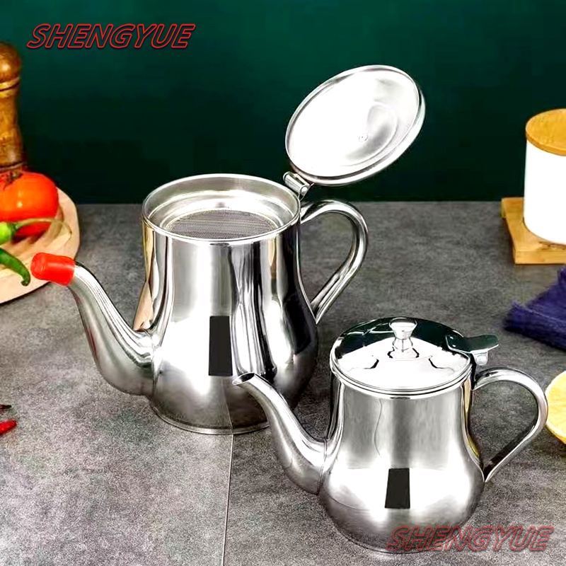 Bình Đựng Dầu Ăn Có Nắp Lọc Bằng Thép Không Gỉ 304 bình lọc dầu ăn Lọc dầu thừa