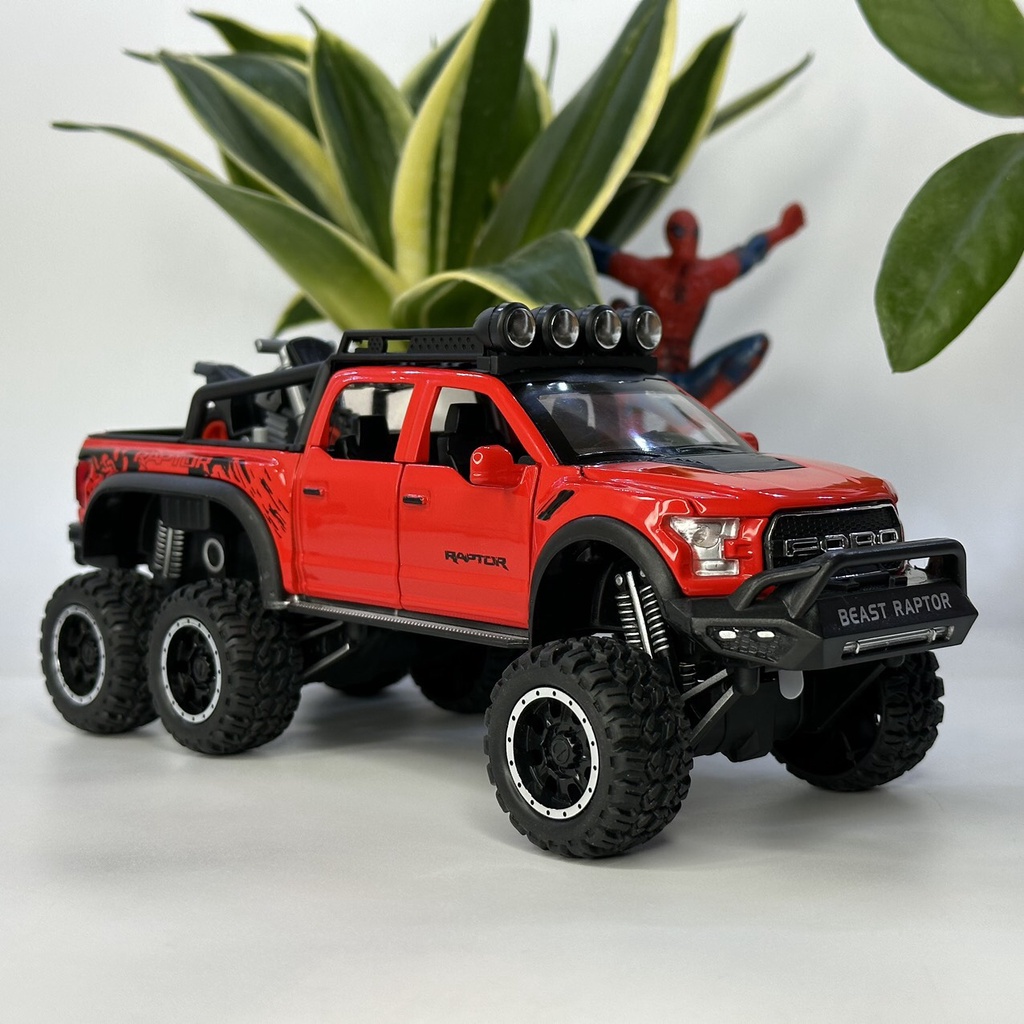 Mô hình xe bán tải Ford F150 Raptor 6x6 tỷ lệ 1:28 mệnh danh quoái thú Off Road