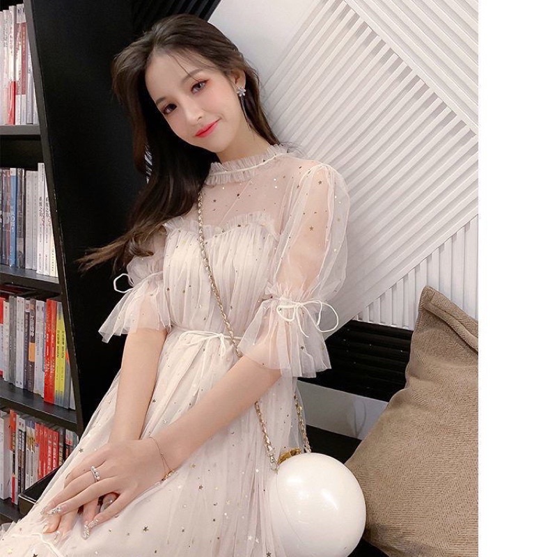 Đầm lưới kim sa công chúa lấp lánh có bigsize