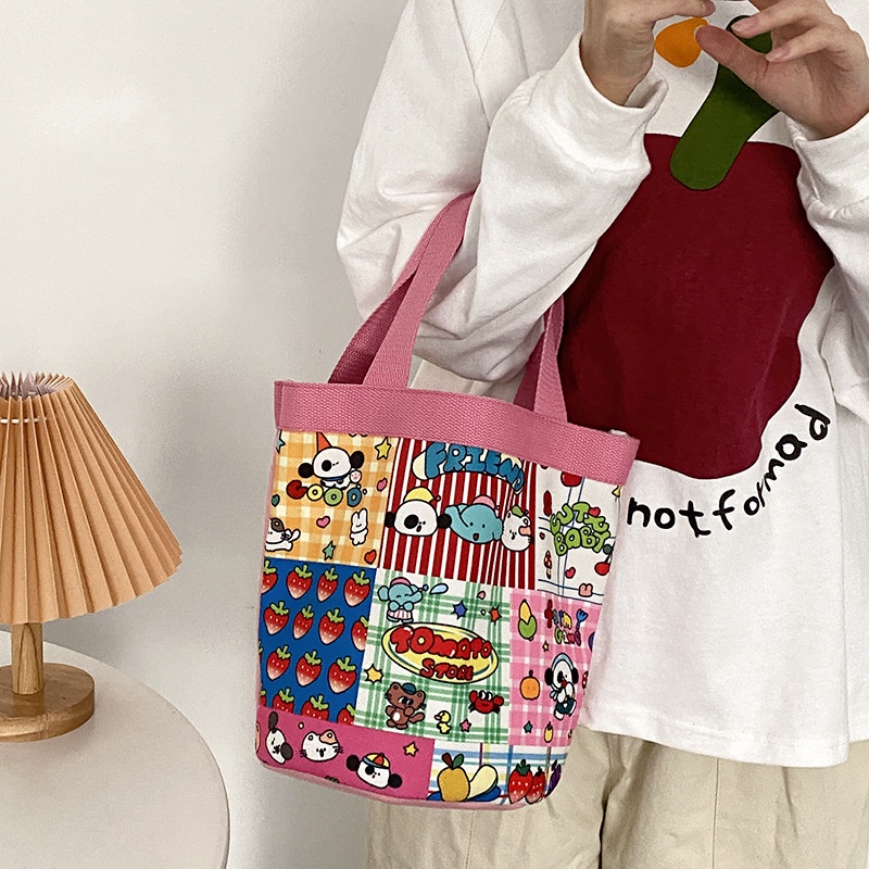 Túi Đựng Hộp Cơm Trưa Xách Tay Họa Tiết Thời Trang Mẫu 2023 Dành Cho Nữ