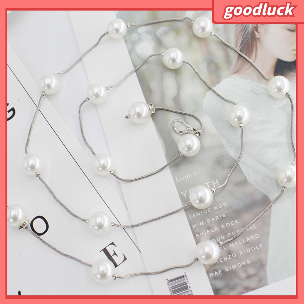 |Đồ Chơi GODK GODK Độc Đáo| Thắt Lưng Dây Xích Dài Mỏng Đính Ngọc Trai Acrylic Thanh Lịch Có Thể Điều Chỉnh Cho Nữ