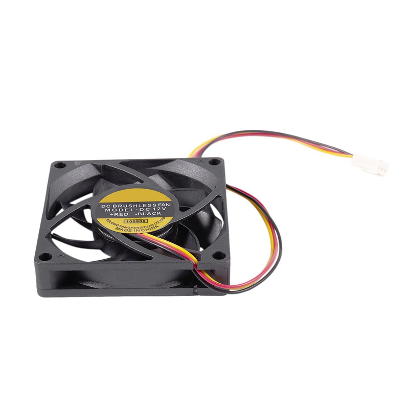 Quạt Tản Nhiệt 3 Chấu 70x70mm 12V Cho CPU Máy Tính Đen