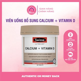 Viên uống bổ sung Canxi - Swisse Ultiboost Calcium + Vitamin D - 150 viên