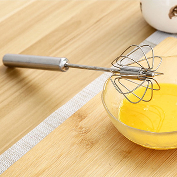 Cây đánh trứng Inox dạng ấn trục tự xoay