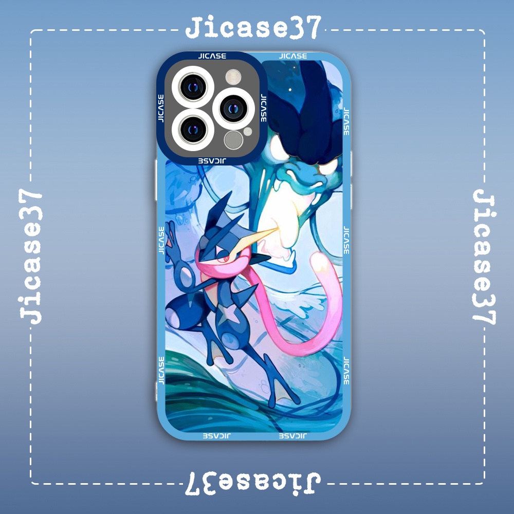 Ốp lưng iphone cạnh vuông Jicase JMcase Greninja Pokemon Collage Anime Manga x/xs/11/12/pro/max/plus/promax