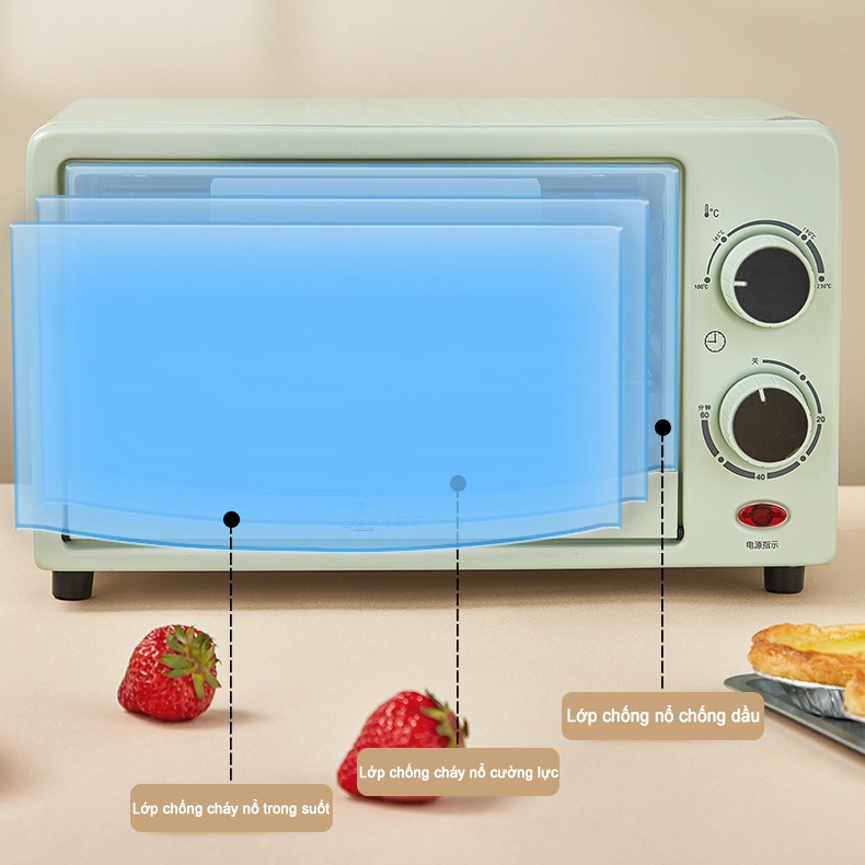 Lò Nướng Mini Đa Năng Màu Xanh 12L