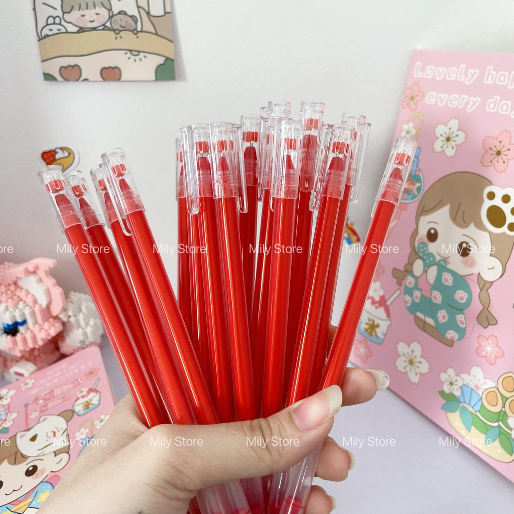 Set 20 chiếc bút gel mực khô nhanh, màu mực xanh, đỏ, đen, ngòi 0.5mm MilyStore, MilyStore31